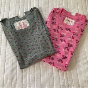 Bundle of Y2K VS Pink Waffle Shirts